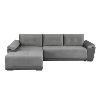 Coltar MODENA extensibil, cu arcuri si lada depozitare, colt dreapta, gri deschis, 282x205x92 cm imagine