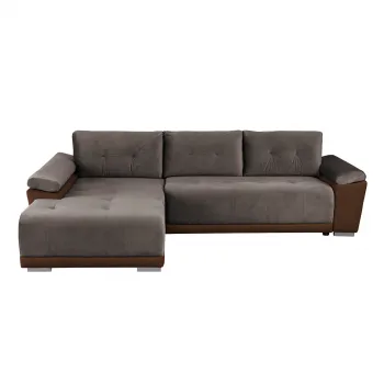 Coltar MODENA extensibil, cu arcuri si lada depozitare, colt dreapta, maro, 282x205x92 cm imagine