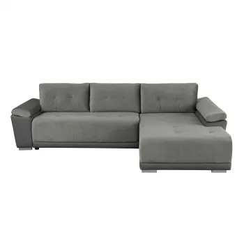 Coltar MODENA extensibil, cu arcuri si lada depozitare, colt stanga, gri deschis, 282x205x92 cm imagine