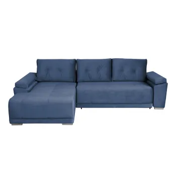 Coltar MODENA I extensibil, cu arcuri si lada depozitare, colt dreapta, albastru deschis, 282x205x92 cm imagine