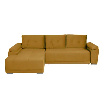 Coltar MODENA I extensibil, cu arcuri si lada depozitare, colt dreapta, galben, 282x205x92 cm imagine