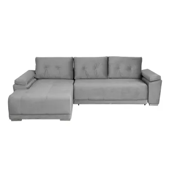 Coltar MODENA I extensibil, cu arcuri si lada depozitare, colt dreapta, gri deschis, 282x205x92 cm imagine