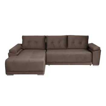 Coltar MODENA I extensibil, cu arcuri si lada depozitare, colt dreapta, maro, 282x205x92 cm imagine