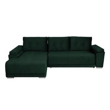 Coltar MODENA I extensibil, cu arcuri si lada depozitare, colt dreapta, verde smarald, 282x205x92 cm imagine