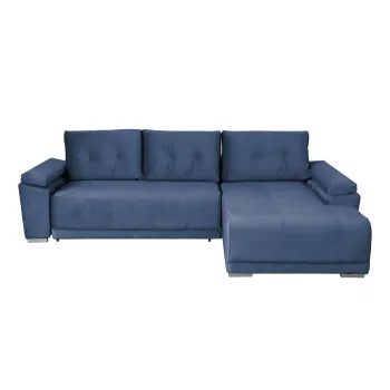 Coltar MODENA I extensibil, cu arcuri si lada depozitare, colt stanga, albastru deschis, 282x205x92 cm imagine