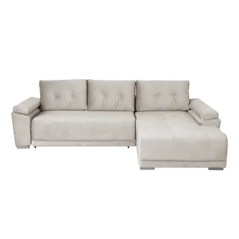 Coltar MODENA I extensibil, cu arcuri si lada depozitare, colt stanga, bej deschis, 282x205x92 cm imagine