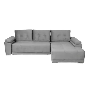 Coltar MODENA I extensibil, cu arcuri si lada depozitare, colt stanga, gri deschis, 282x205x92 cm imagine