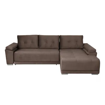 Coltar MODENA I extensibil, cu arcuri si lada depozitare, colt stanga, maro, 282x205x92 cm imagine