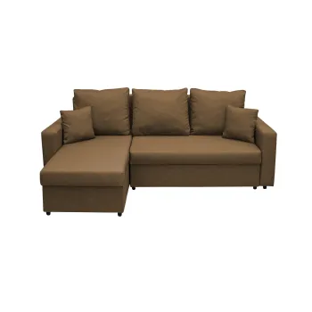 Coltar NICOLE extensibil, cu lada depozitare, colt interschimbabil, maro, 225x145x82 cm imagine