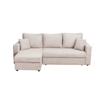 Coltar NICOLE LUX, cu lada depozitare, colt interschimbabil, bej, 225x145x82 cm imagine