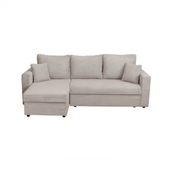 Coltar NICOLE LUX, cu lada depozitare, colt interschimbabil, bej inchis, 225x145x82 cm imagine