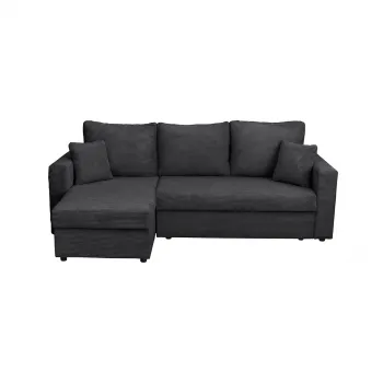 Coltar NICOLE LUX, cu lada depozitare, colt interschimbabil, gri inchis, 225x145x82 cm imagine