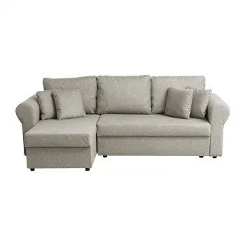 Coltar SARA II extensibil, cu lada depozitare, colt interschimbabil, bej, 248x143x83 cm imagine