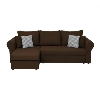 Coltar SARA II extensibil, cu lada depozitare, colt interschimbabil, maro + MZ mini maro, 248x143x83 cm imagine