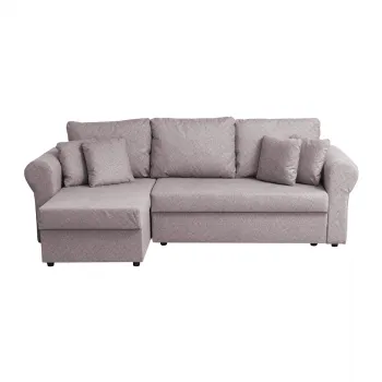 Coltar SARA II extensibil, cu lada depozitare, colt interschimbabil, mov prafuit, 248x143x83 cm imagine