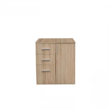 Comoda ALMA, 1 usa, 3 sertare, sonoma deschis, 70x40x82 cm imagine