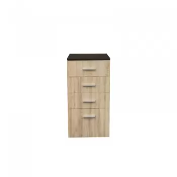 Comoda ALMA, 4 sertare, corp sonoma inchis, fronturi sonoma deschis, 50x40x103 cm imagine