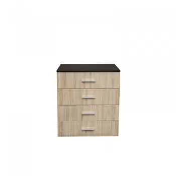 Comoda ALMA, 4 sertare, corp sonoma inchis, fronturi sonoma deschis, 70x40x82 cm imagine