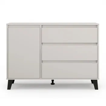 Comoda BORG, 1 usa, 3 sertare, casmir, 110x38,8x78,4 cm imagine