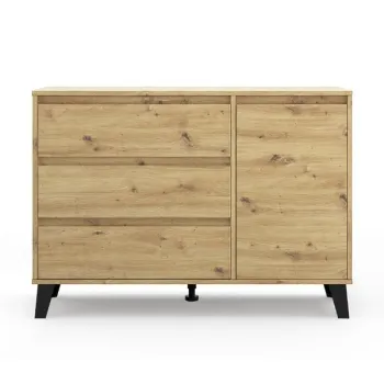 Comoda BORG, 1 usa si 3 sertare, stejar artisan, 110x38,8x78,4 cm imagine