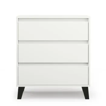 Comoda BORG, 3 sertare, alb, 70x38,8x78,4 cm imagine