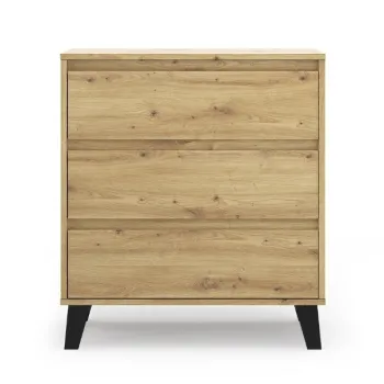 Comoda BORG, 3 sertare, stejar artisan, 70x38,8x78,4 cm imagine