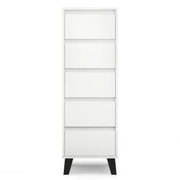 Comoda BORG, 5 sertare, alb, 40x38,8x120,4 cm imagine