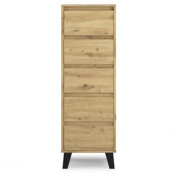 Comoda BORG, 5 sertare, stejar artisan, 40x38,8x120,4 cm imagine