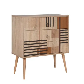 Comoda CITY TRIO COLORBLOCK, multicolor, 80x40x89 cm imagine