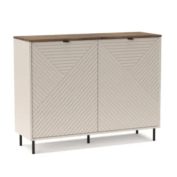 Comoda EVO, 2 usi, casmir + stejar castello, 123,4x40x95,4 cm imagine