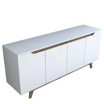 Comoda GD102, alb + nuc, 180x45x78,6 cm imagine