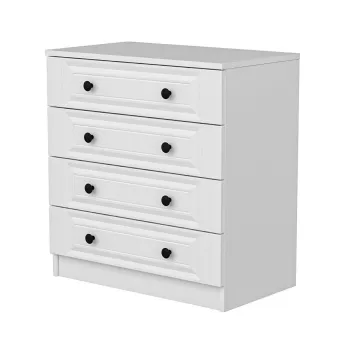 Comoda KALE 4927, 4 sertare, alb, 72x42x77 cm imagine