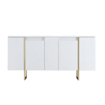 Comoda LUXE, alb + auriu, 160x35x80 cm imagine