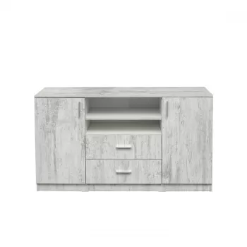 Comoda LUXOR, 2 usi, 2 sertare, pin antichizat, 140x40x80 cm imagine