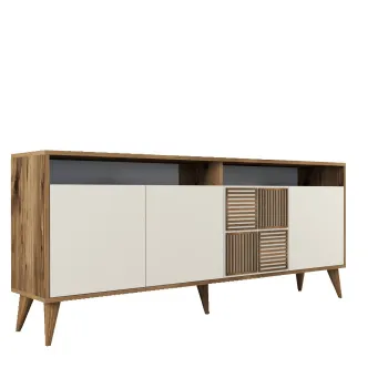 Comoda MILAN, nuc + crem, 180x35x78 cm imagine