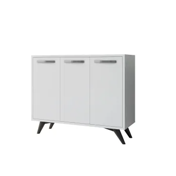 Comoda PIFFA, 3 usi, alb, 100x35x82 cm imagine