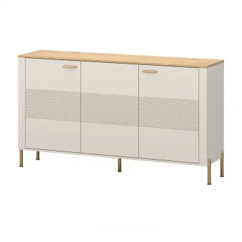 Comoda RUBEN, 3 usi, casmir + stejar piatra, 172,7x42,2x95 cm imagine