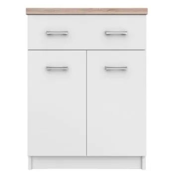 Comoda TOP MIX, 2 usi, 1 sertar, alb, 60x33x85 cm imagine
