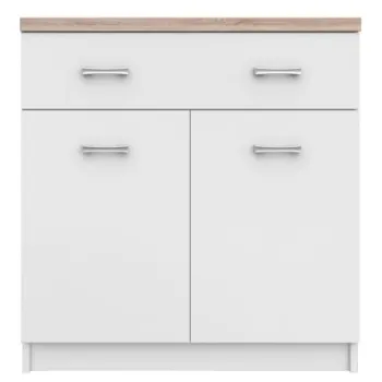 Comoda TOP MIX, 2 usi, 1 sertar, alb, 80x33x85 cm imagine