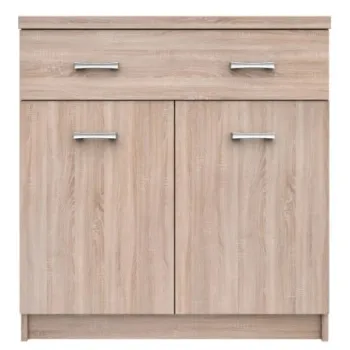 Comoda TOP MIX, 2 usi, 1 sertar, stejar sonoma, 80x33x85 cm imagine