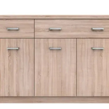 Comoda TOP MIX, 3 usi, 2 sertare, stejar sonoma, 120x33x85 cm imagine