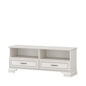 Comoda TV cu 2 sertare TIFFANY II, crem fineline, 130x37x50,4 cm imagine