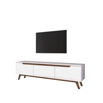 Comoda TV D1 794, 3 usi, alb + nuc, 180x35x48,6 cm imagine