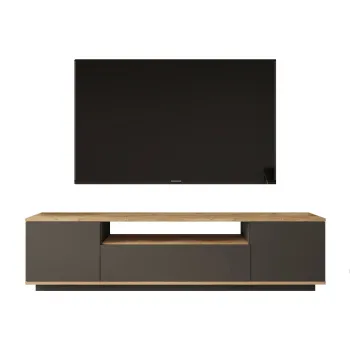 Comoda TV FR7-AA, pin atlantic + antracit, 180x44,5x44,6 cm imagine
