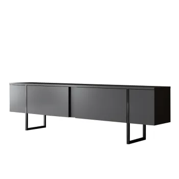 Comoda TV LUXE, antracit + negru, 180x30x50 cm imagine