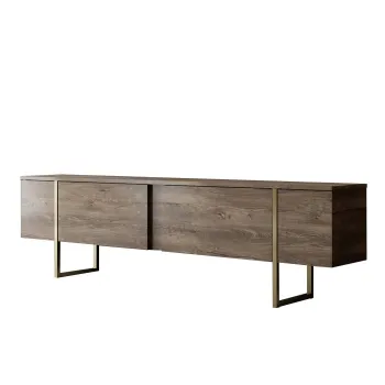 Comoda TV LUXE, nuc + auriu, 180x30x50 cm imagine