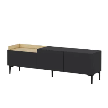 Comoda TV MIA, antracit, 160x37x48 cm imagine