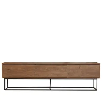 Comoda TV MILO, nuc + negru, 180x40x50 cm imagine