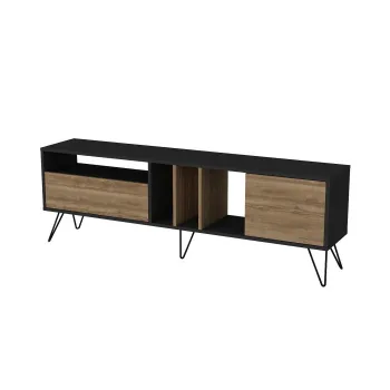 Comoda TV MISTICO, nuc + negru, 180x35,5x58,7 cm imagine