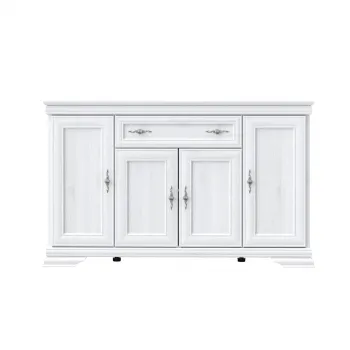 Comoda TV REKA, cu 4 usi si 1 sertar, alb, 157,7x42,7x95,9 cm imagine